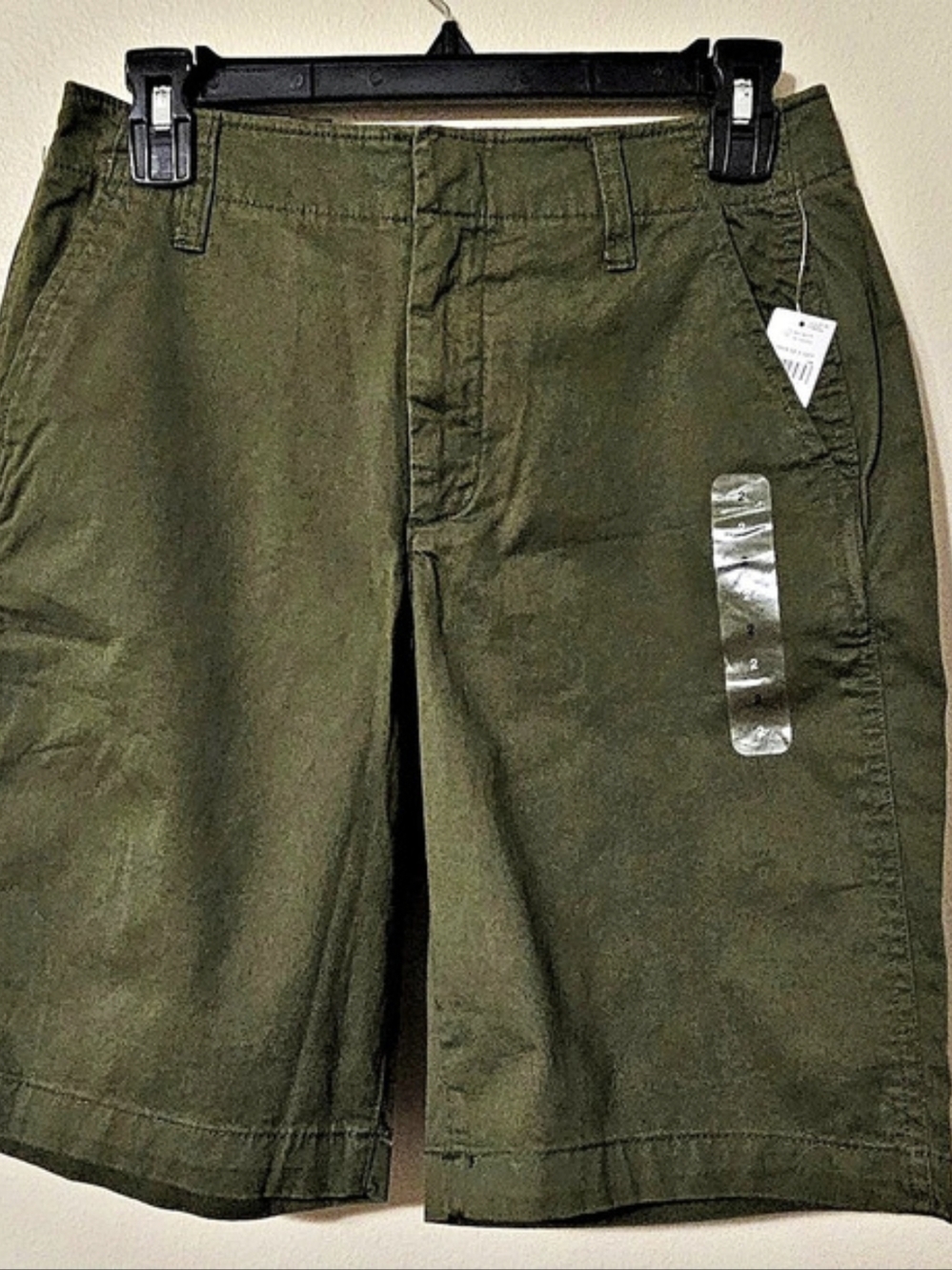 Gap Downtown Bermuda Women's Short Flat Front Shorts in Green Size 2, NWT.